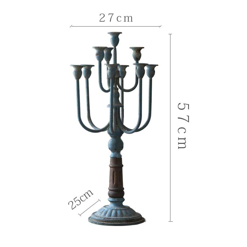 Vintage Distressed Multi-Head Iron Candalabra