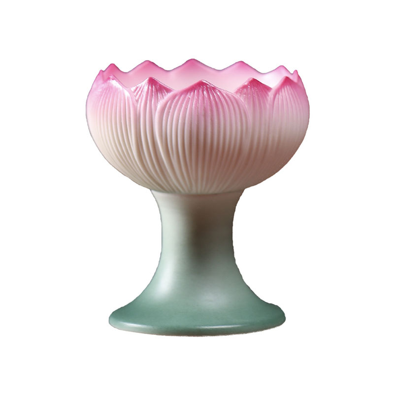 Lotus-Inspired Ceramic Candlestick Holder