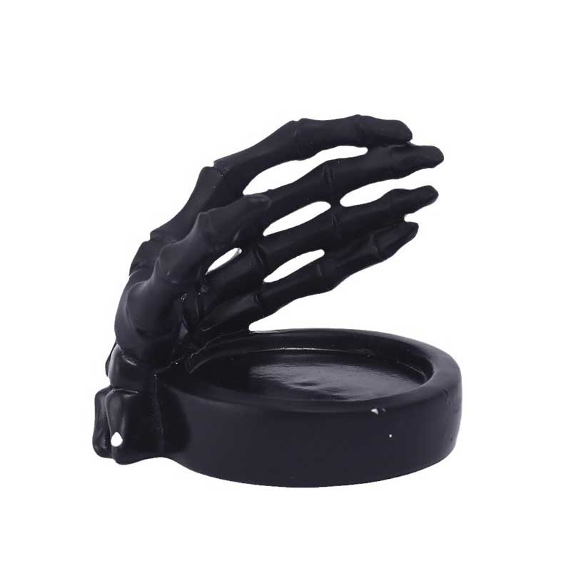 Halloween Skeleton Hand Resin Candle Holder Black