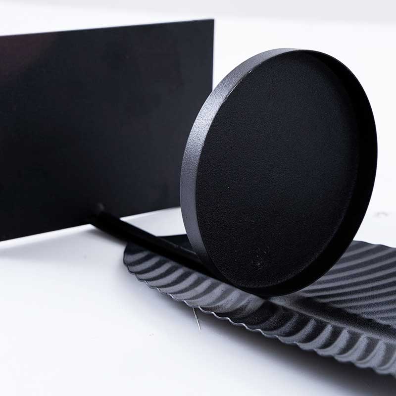 Standing black Iron Leaf Candle Holder Color:Small 3