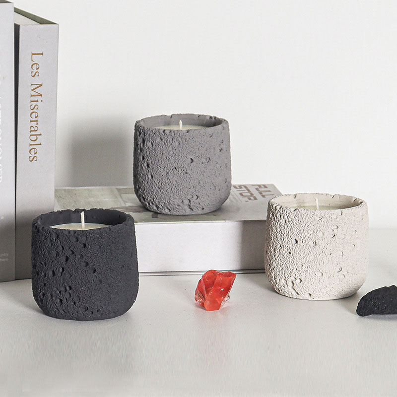 Porous Rough Cement Aromatherapy Candle Cup Color:Begin 6