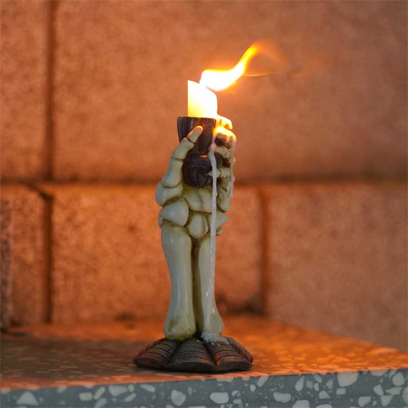 Halloween Skeleton Hand Candle Holder Color:White 4