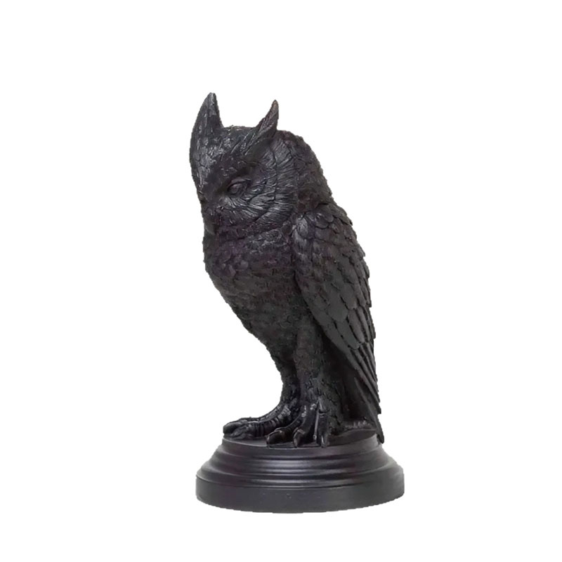 Retro Gothic Owl Resin Candlestick