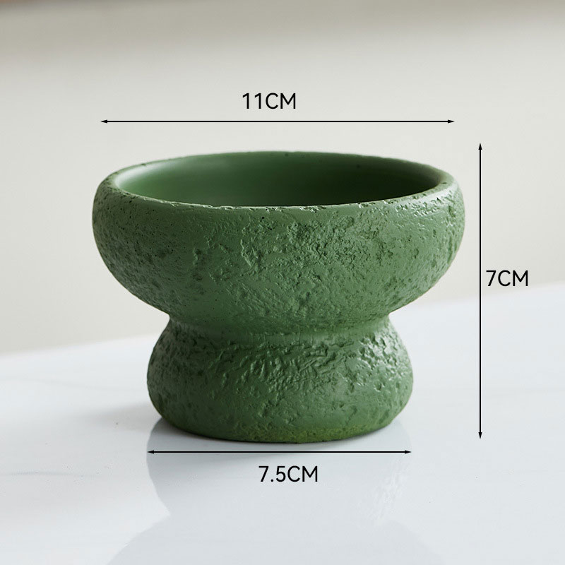 Wabi-Sabi Rough Textured Cement Candle Jar Color:Green