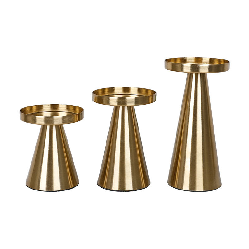 Golden Iron Candle Holder Set of 3