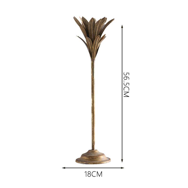 Vintage Lotus Candle Holder, Distressed Gold Iron Candelabra 17*42cm