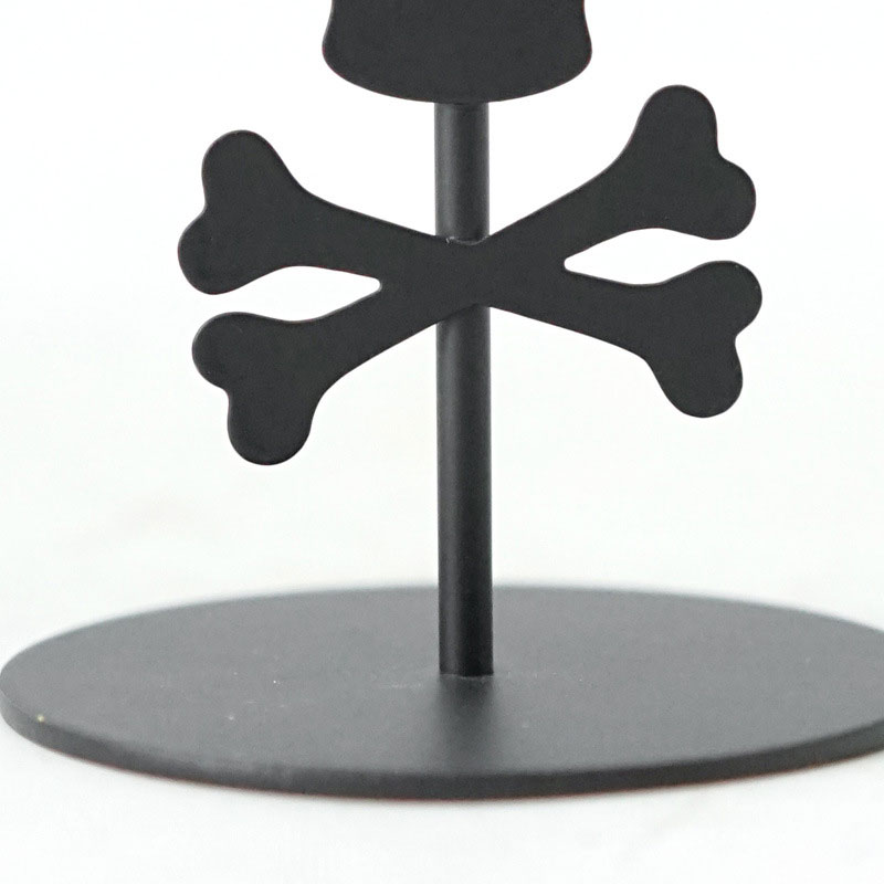 Small Halloween Skull Wrought Iron Candle Holder Color:Black 3