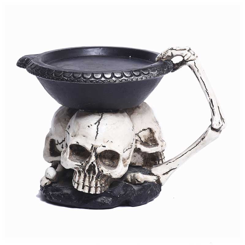 Halloween Skull Candle Holder Color:White 1
