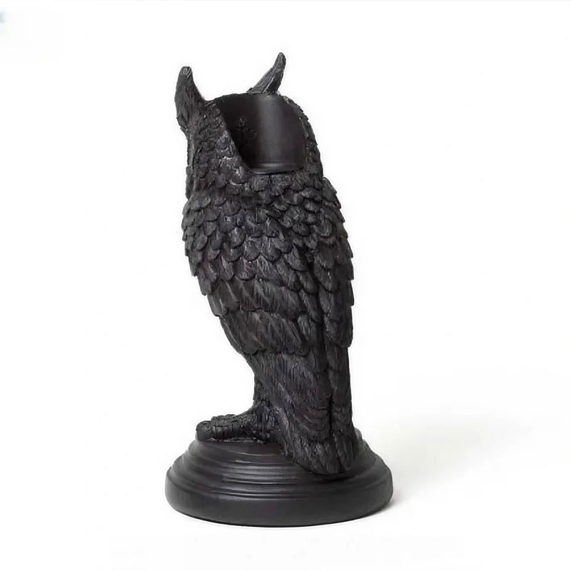 Retro Gothic Owl Resin Candlestick Color:Black 2