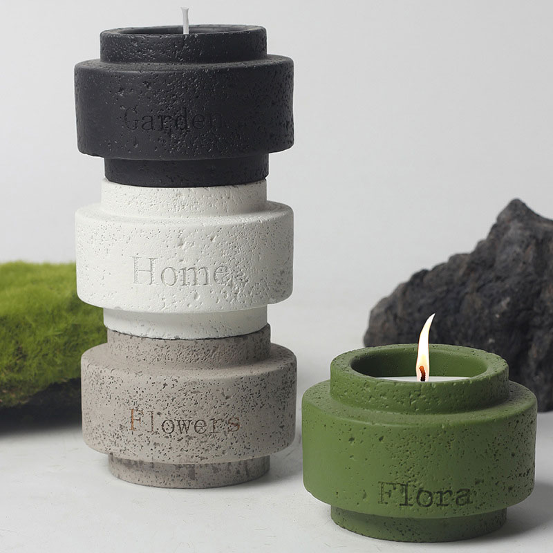 Minimalist Concrete Aromatherapy Candle Jar Color:Green 1
