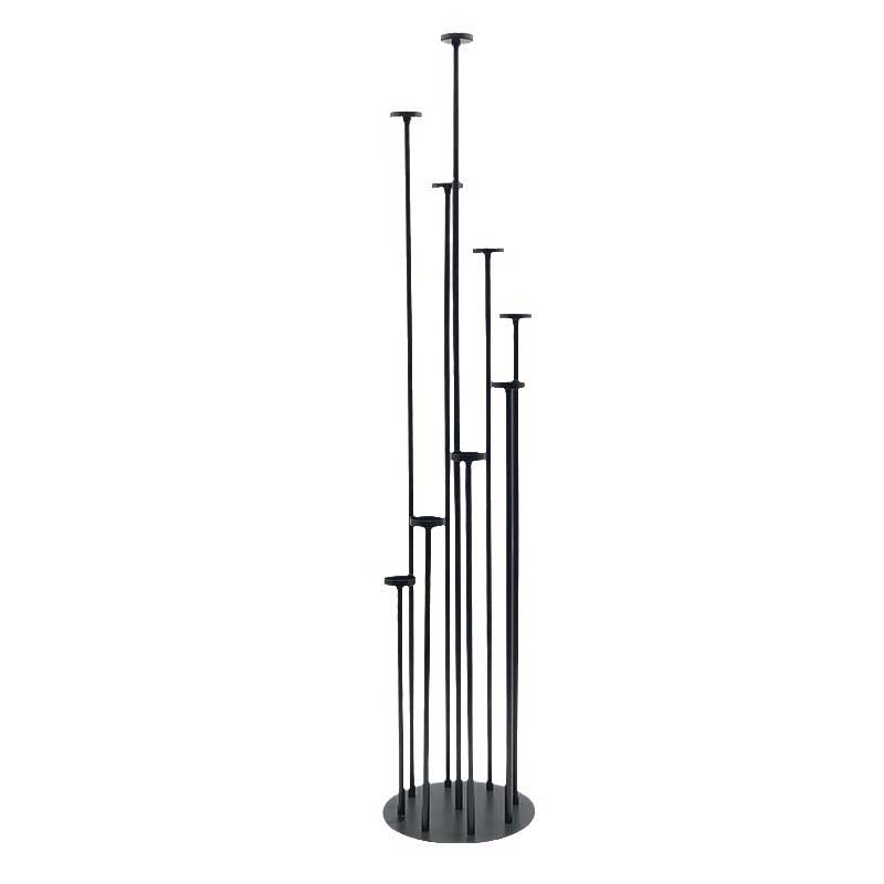 Metal 9-Head Varying Heights Floor Candlestick Holder