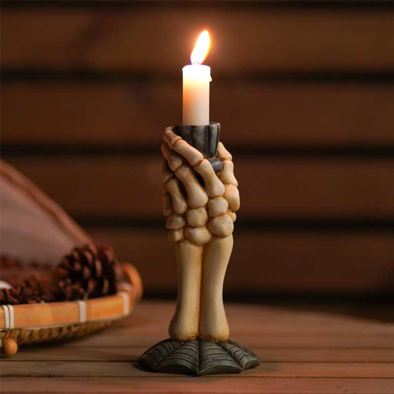 Halloween Skeleton Hand Candle Holder Color:White 2