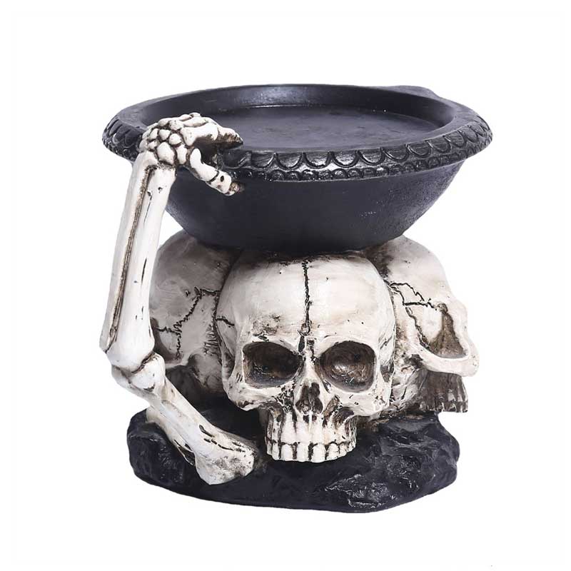 Halloween Skull Candle Holder