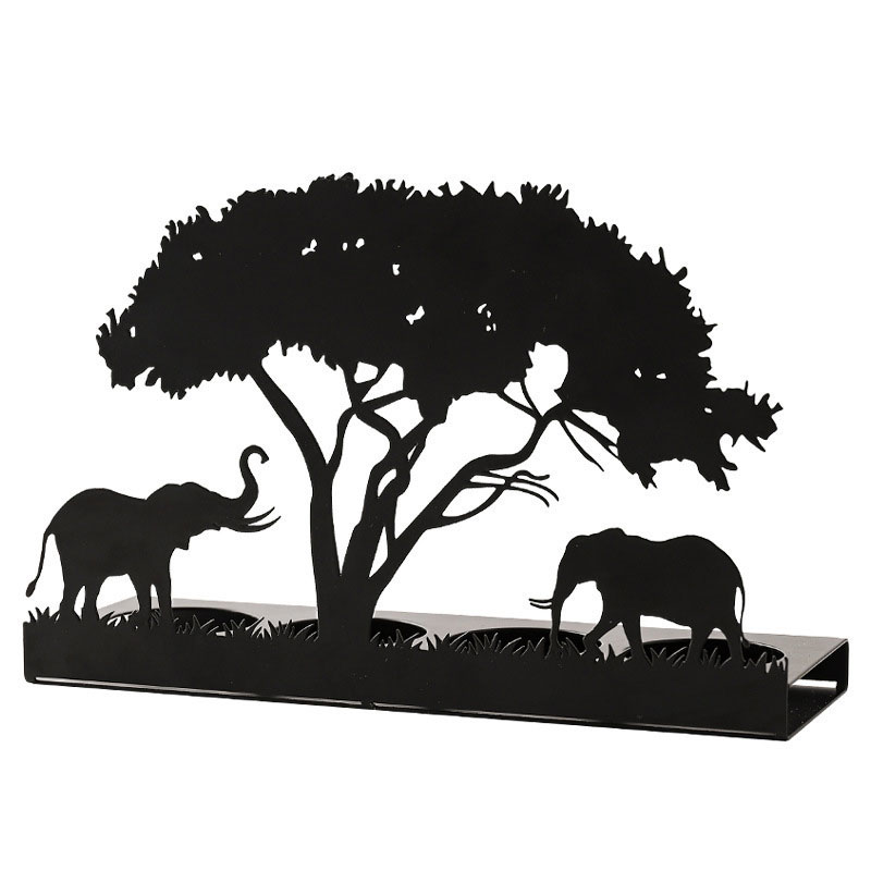 elephant giraffe tree silhouette candle holder