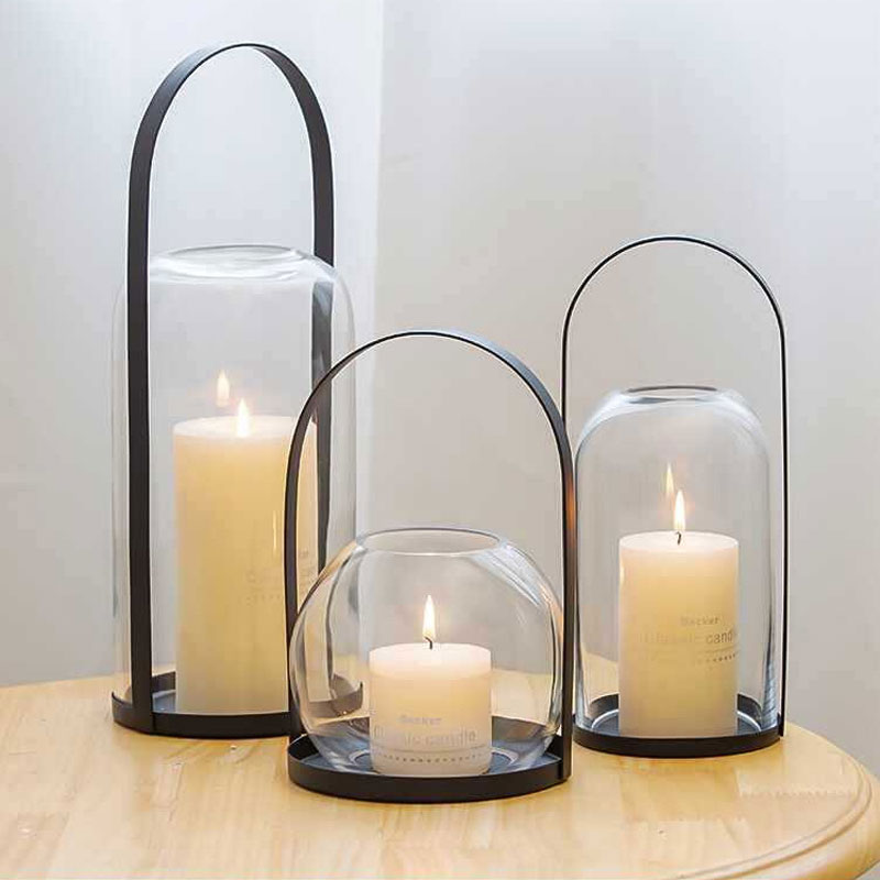 hurricane candle holder 9 inch Color:Glass 1