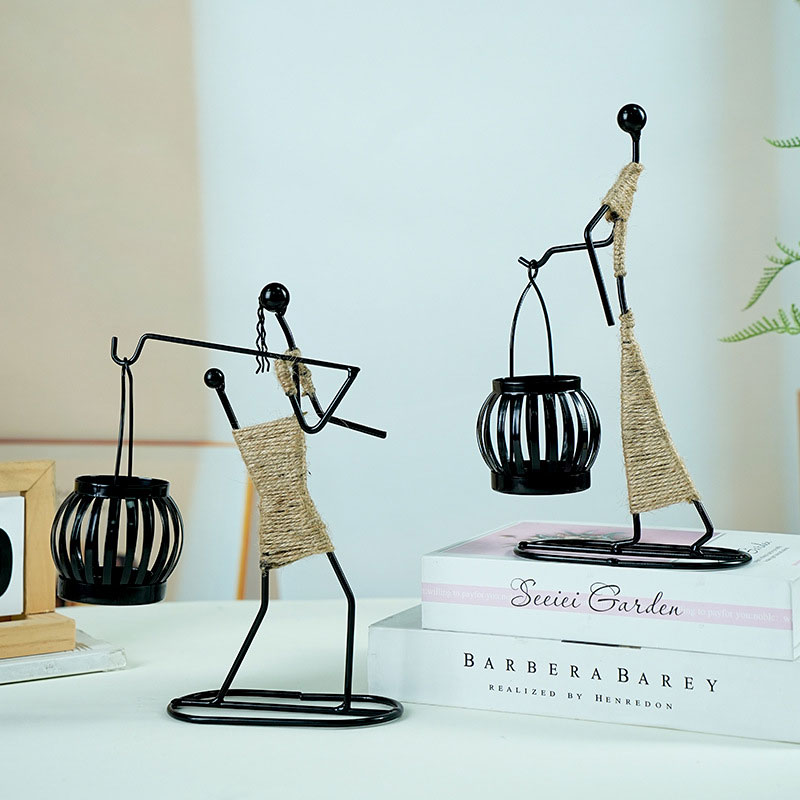 Modern Iron Wire Figurine Candle Holder Series  (Multi-Pose) Color:Black 2