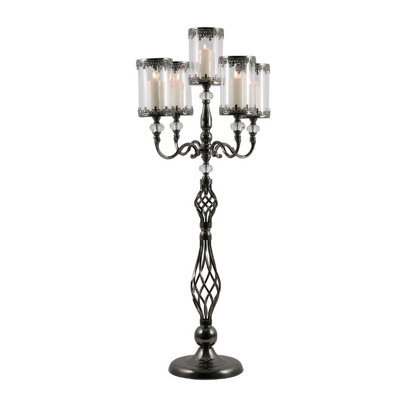 Glass 5 branch candelabra