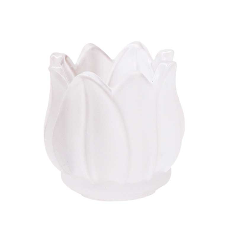 Frosted / Amber Tulip Glass Candle Holder