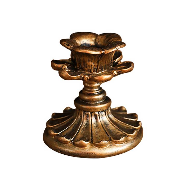 Antique Bronze Embossed Floral Resin Candlestick Collection