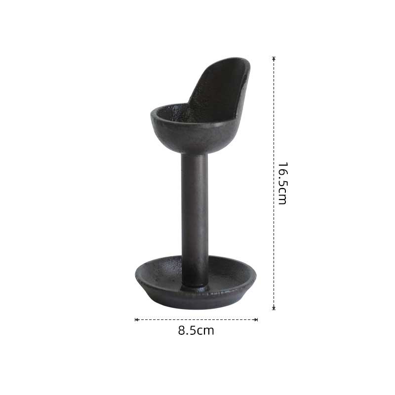 Elevated Spoon-Shaped Cast Iron Candle Holder Color:Default 1