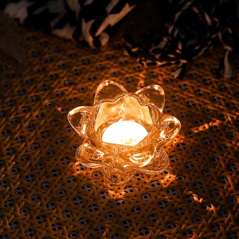 Crystal Glass Lotus Candle Holder Color:Lotus 2