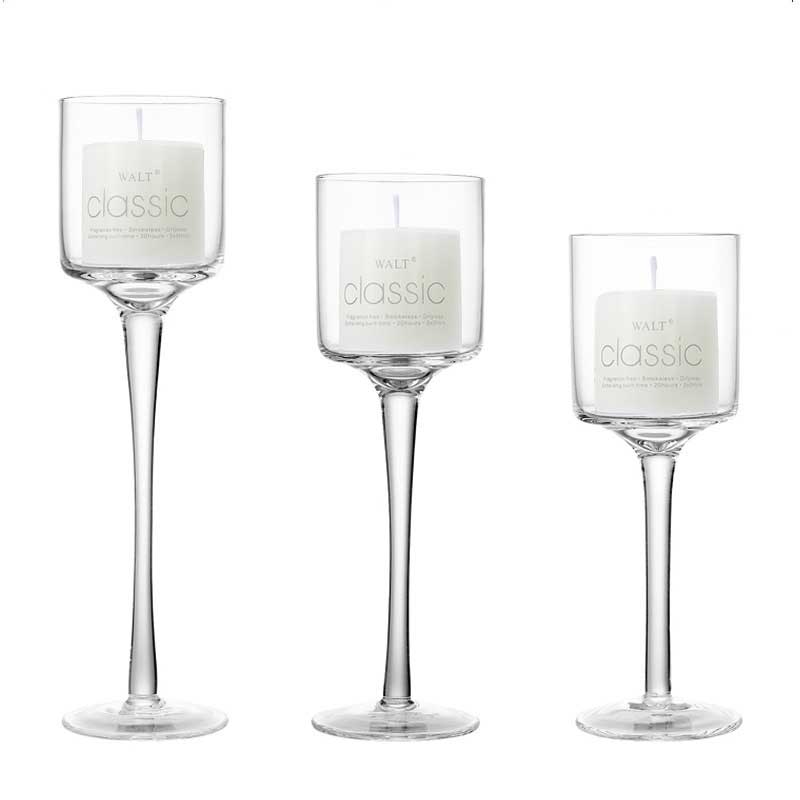 Stem Glass Candle Holder Set of 3