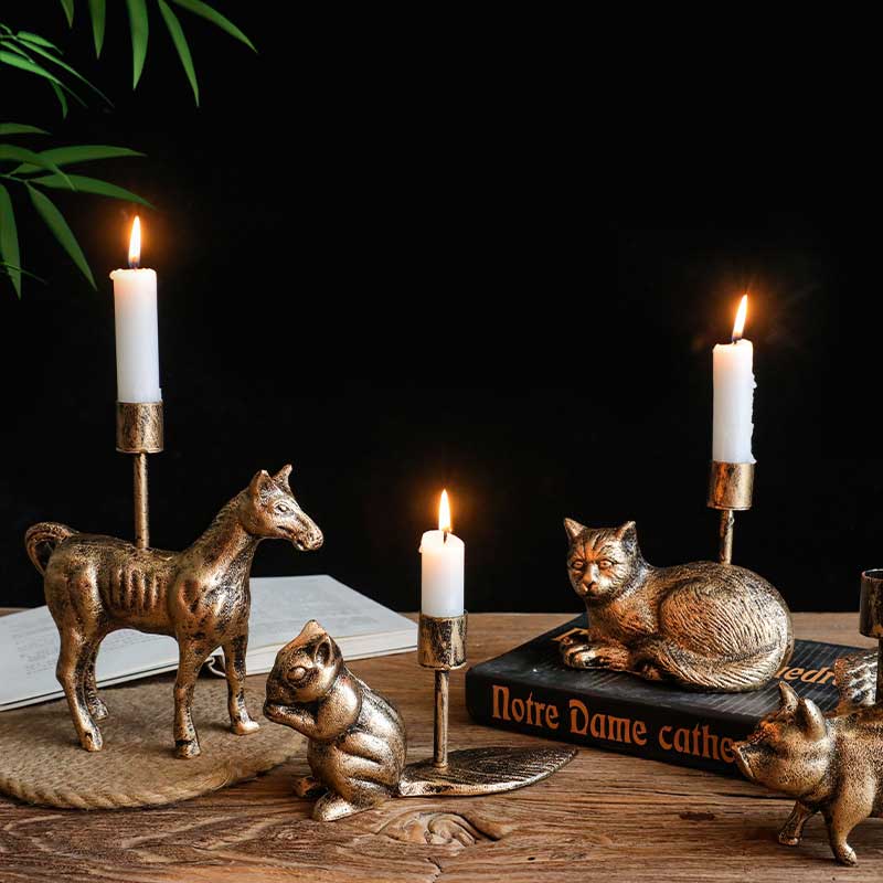 Antique Gold animal candlestick series Color:Horse 1