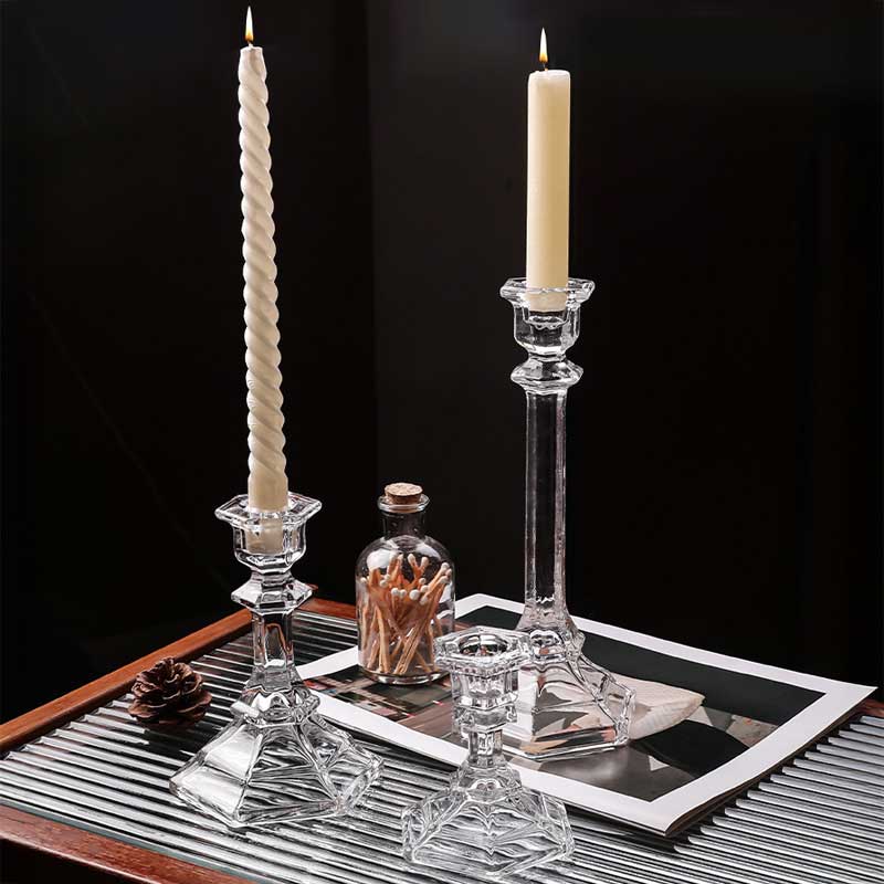 Transparent Hexagonal Glass Candle Holder Color:Hexagonal  1