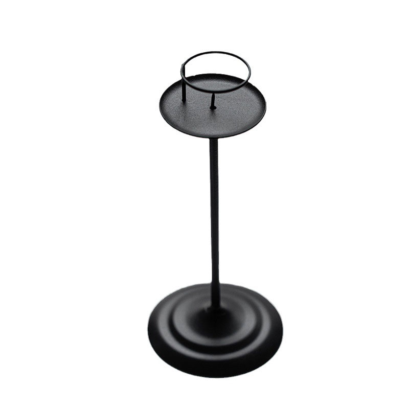 Black Vintage Cast Iron Candlestick Holder Spike