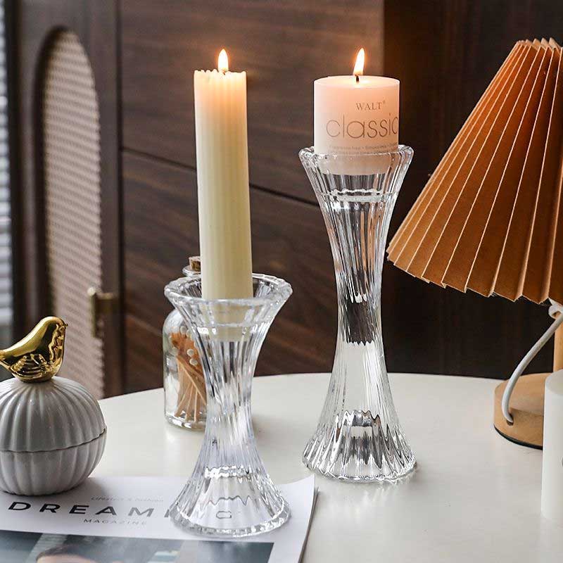 Crystal Hourglass Glass Candle Holder Size:6.5*6.5*13cm 2