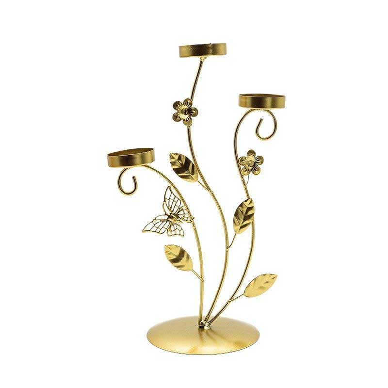 Rustic Butterfly Wrought Iron Floral Candle Holder