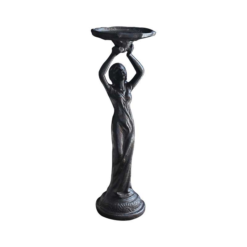 Vintage Cast Iron Angel & Goddess Candlestick Holder Color:Angel 