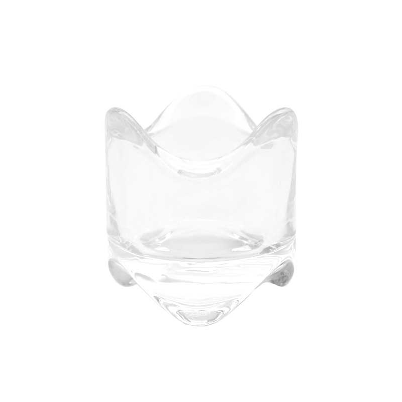 Wave-curved glass candle holder