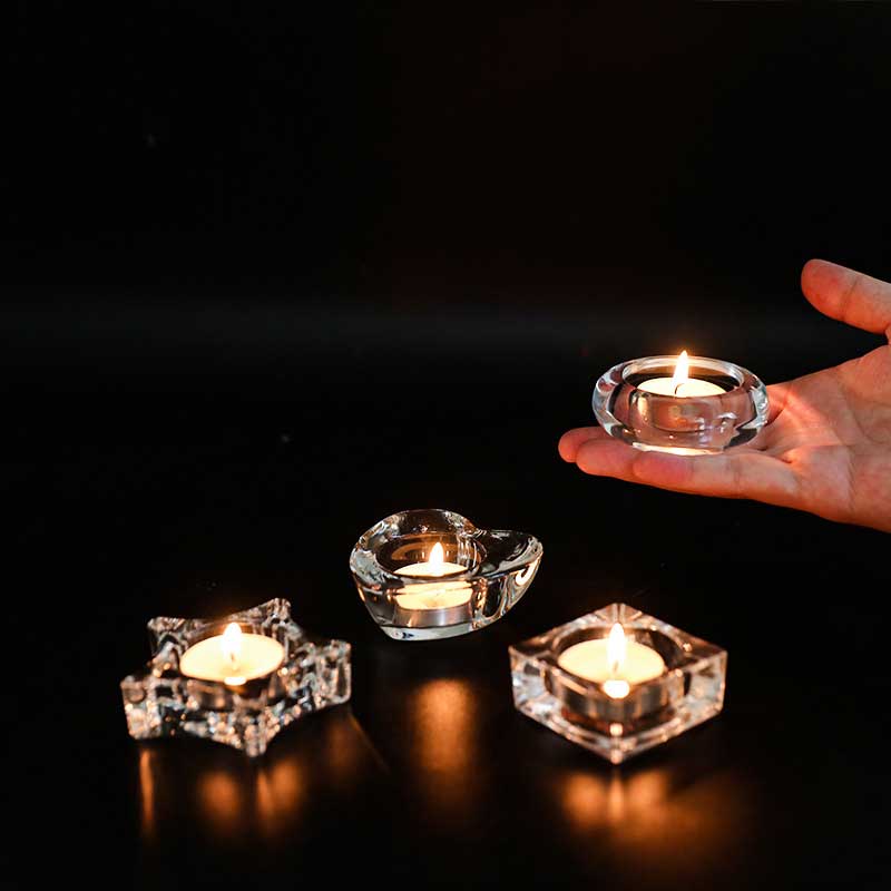 Small Novelty Transparent Glass Tealight Candle Holders Shape:Heart 1
