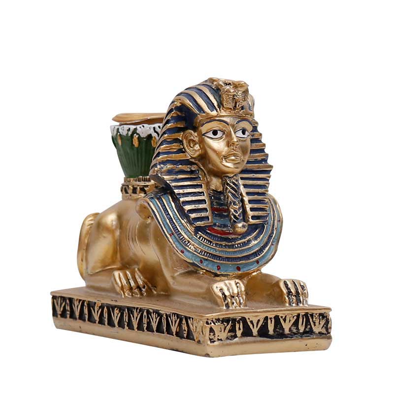 Ancient Egyptian Gods Resin Candlestick Holder Set of 3