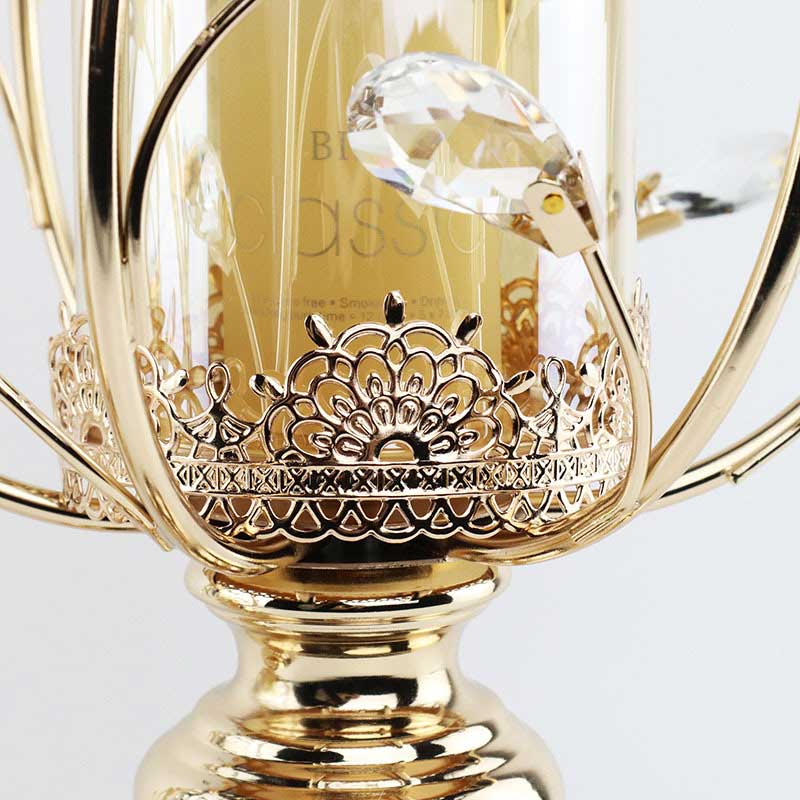 European Luxury Faceted Crystal Pendants Candle Holder Size:47*18.5cm 1