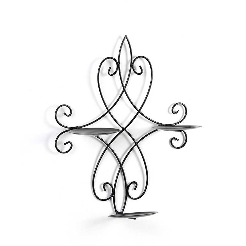 European Retro Wrought Iron Wall-Mounted Candlestick Holder