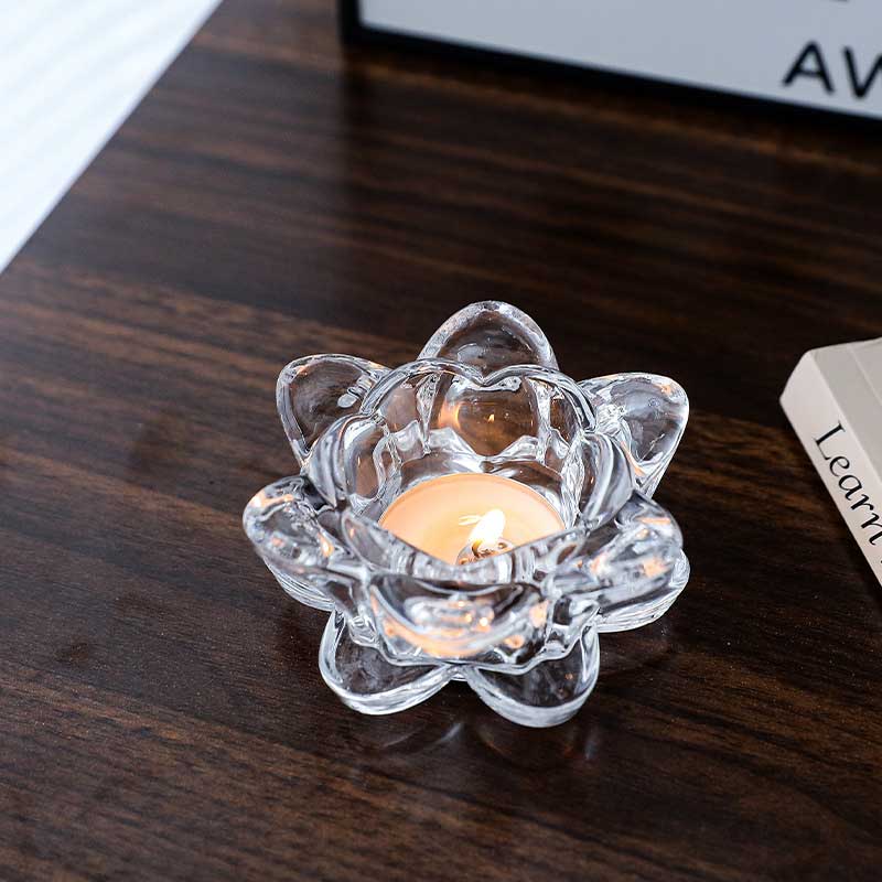 Crystal Glass Lotus Candle Holder Color:Lotus 1