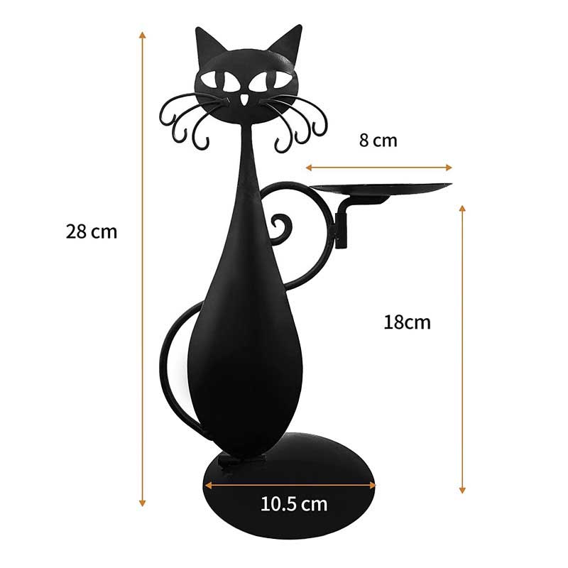 Black Iron Cat Wall Mounted Candle Holder Color:Style2