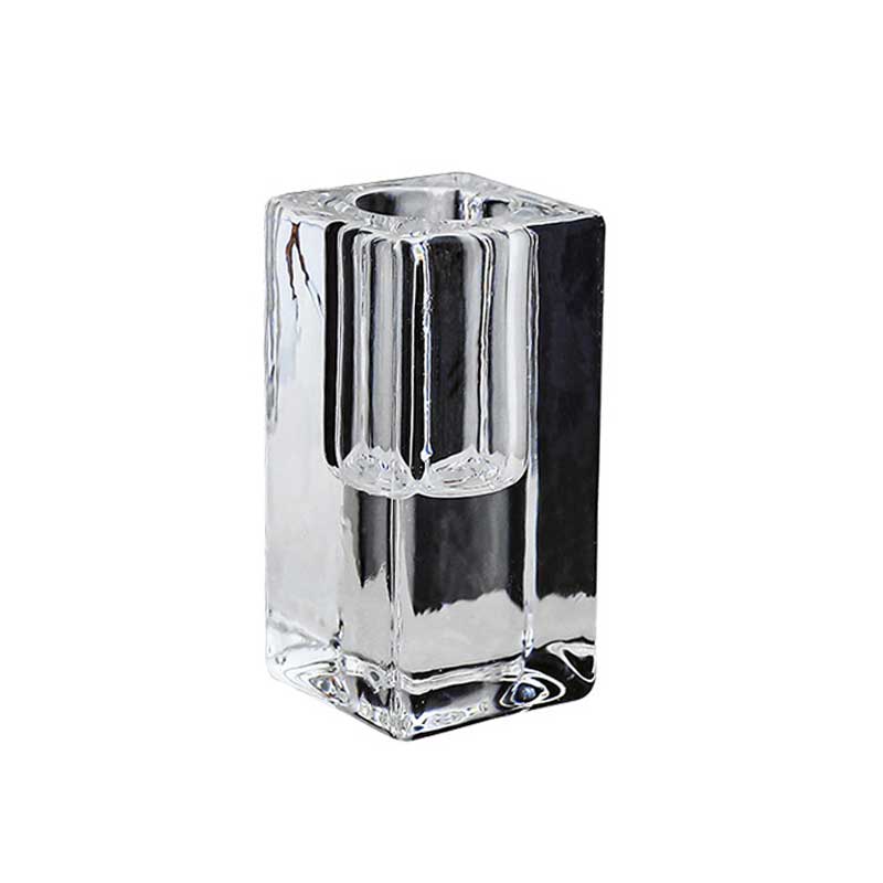 Nordic minimalist transparent glass square pillar candle holder