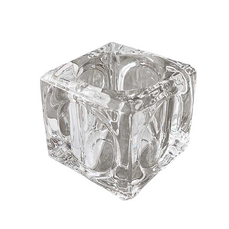 Crystal Glass Block Ice Cube Candle Holder