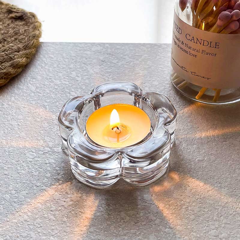 Plum Blossom Glass Candle Holder Color:Default 1