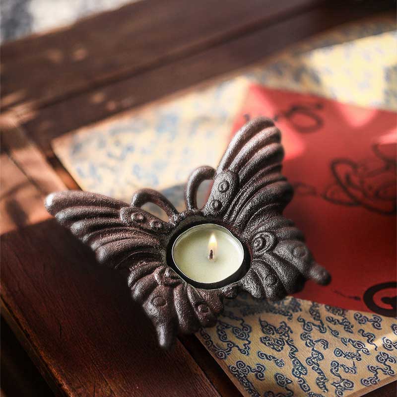 Cast Iron Butterfly Tealight Candle Holder Color:Butterfly 2
