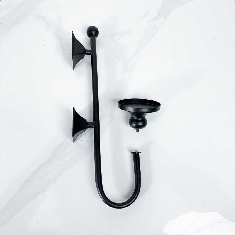 Black single Curved Arm Wall Candle Sconce Color:Black 1