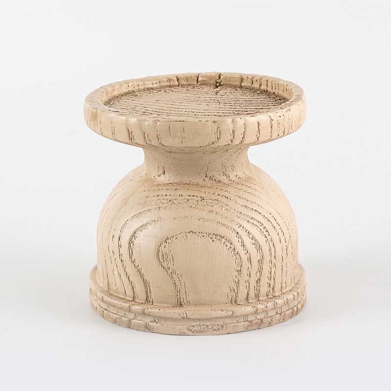Vintage Wood Grain Resin Candlestick Holder Color:Nature 2
