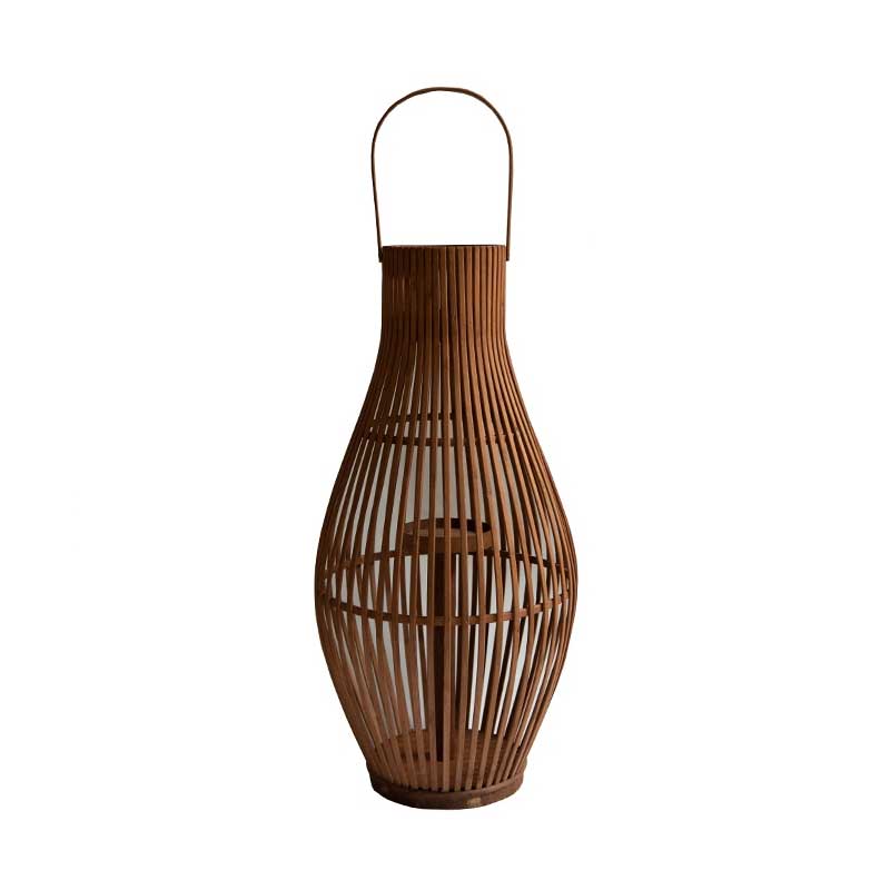 Handmade Woven Bamboo Floor Lantern Candle Holder