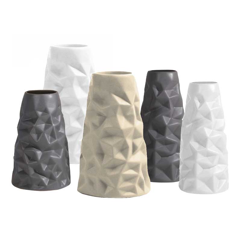 Abstract Faceted Ceramic Sculpture | Nordic Style Matte Candle Stick Holder