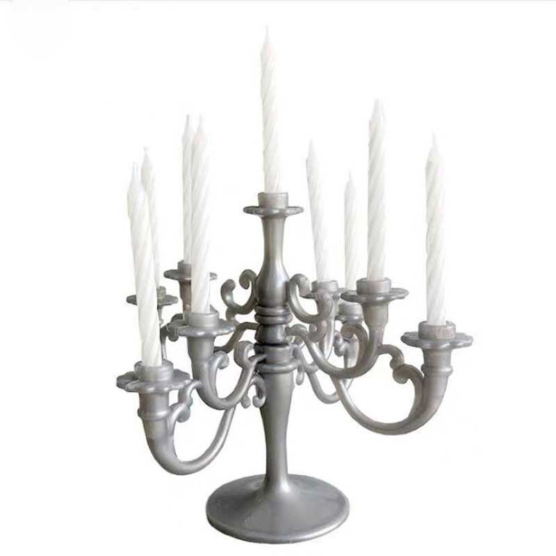 Mini Vintage Palace Decorative Cake Candelabra Holder Silver