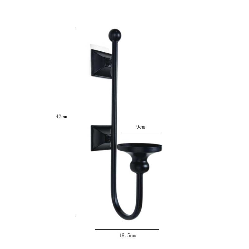 Black single  Candle Holder Wall Sconce Black