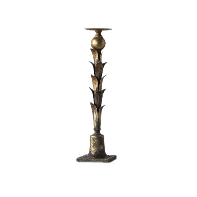 Vintage Gilded Distressed Petal Candle Holder